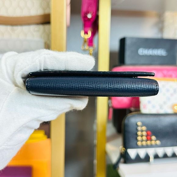 Burberry Blue Bi-Color Silver 6 Ring Key Holder Pouch Case Wallet - Picture 8 of 11